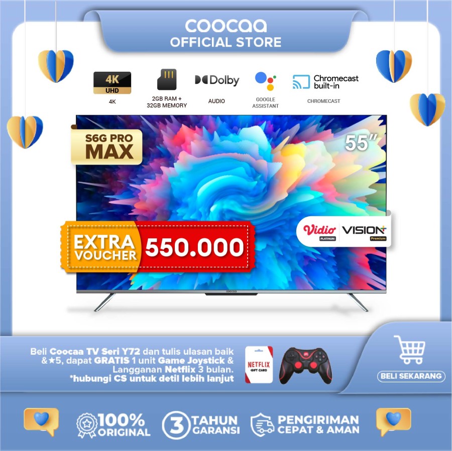 COOCAA 55S6G PRO MAX - Android Digital TV - Far Field Voice Control