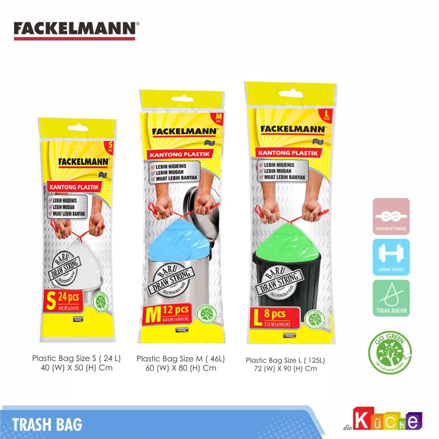 Fackelmann Bin Bag / Plastik Sampah dengan pengikat 