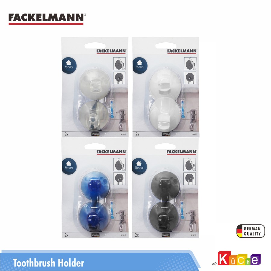Fackelmann Toothbrush Holder w/ Flexible Hooks / Gantungan Sikat Gigi