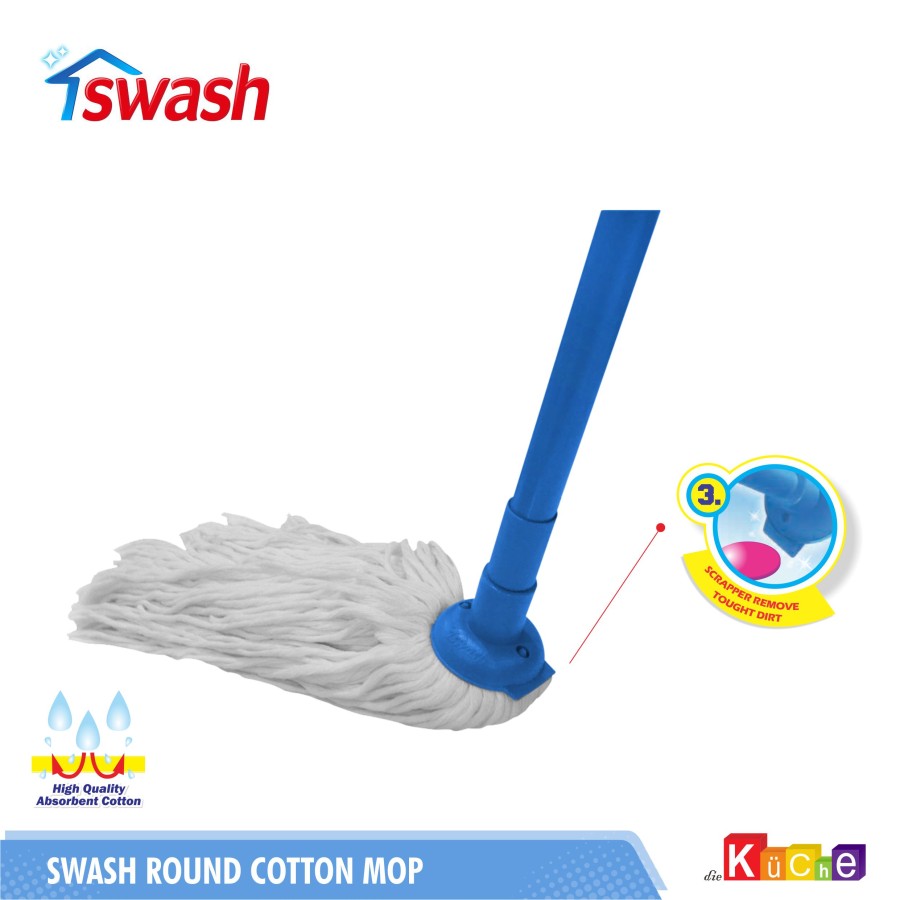 Swash Round Cotton Mop Set / Alat Pel Kepala Bulat