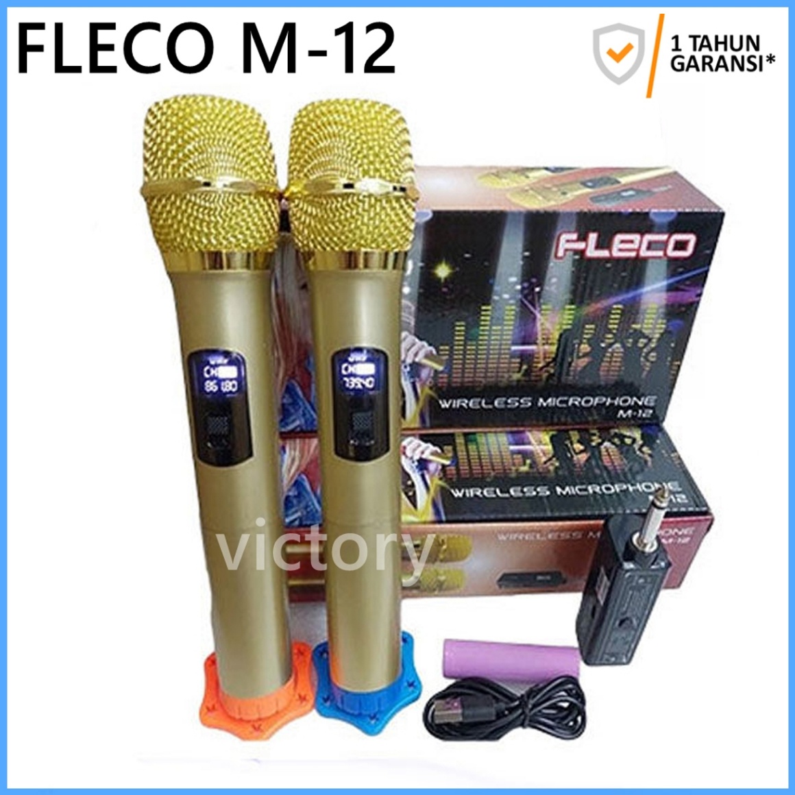 Mic Dobel Fleco M12 Mic Werless Body Besi Bergaransi