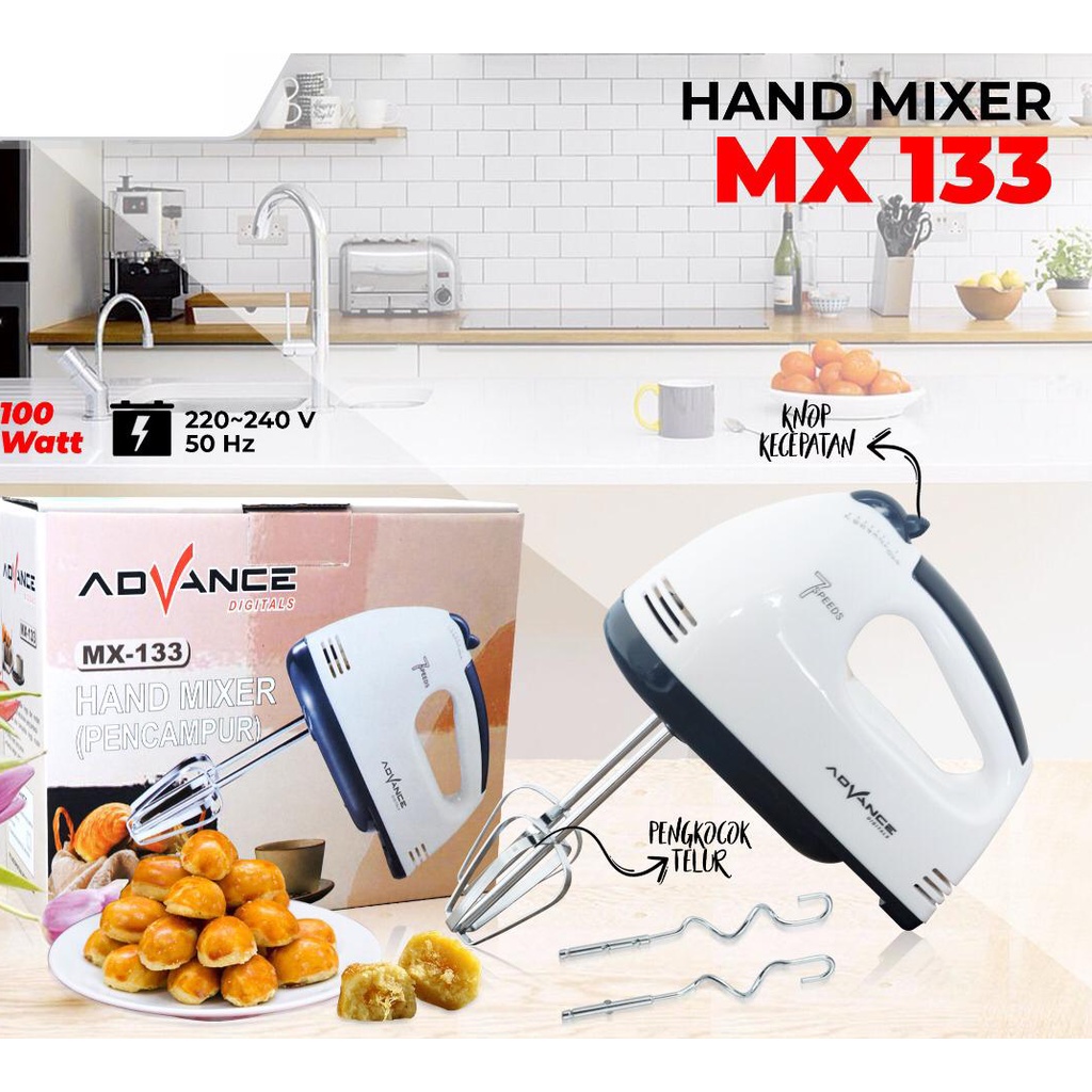 MIXER TANGAN / HAND MIXER ADVANCE MX 133 DAYA 100WATT