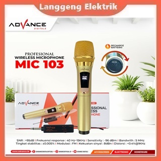 Mic wireless single advance 103 Mic Profesional Wireless Microphone ADVANCE