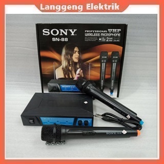 Sony SN-88 Microphone Double Wireless UHF Suara mantap - Hitam