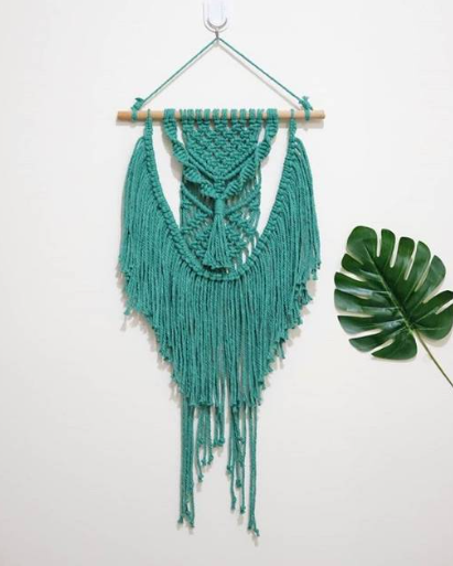 Green Bohemian Dekor / Wall Hanging Macrame / Hiasan Dinding Tropical Scandinavian