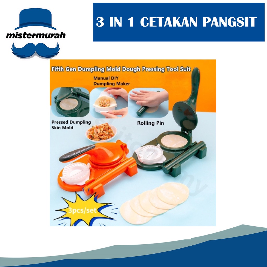 3 IN 1 Cetakan Press Adonan Kulit Pangsit Dumpling Handmade Serbaguna Multifungsi