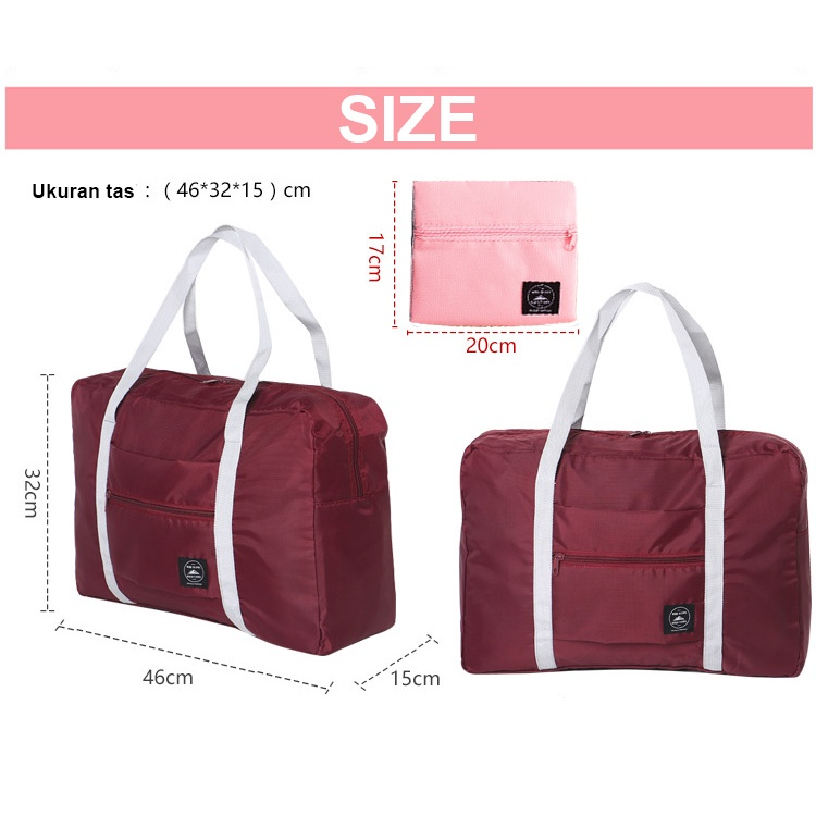 Jual Korean Foldable Travel Bag Hand Carry Tas Lipat Koper Bagasi