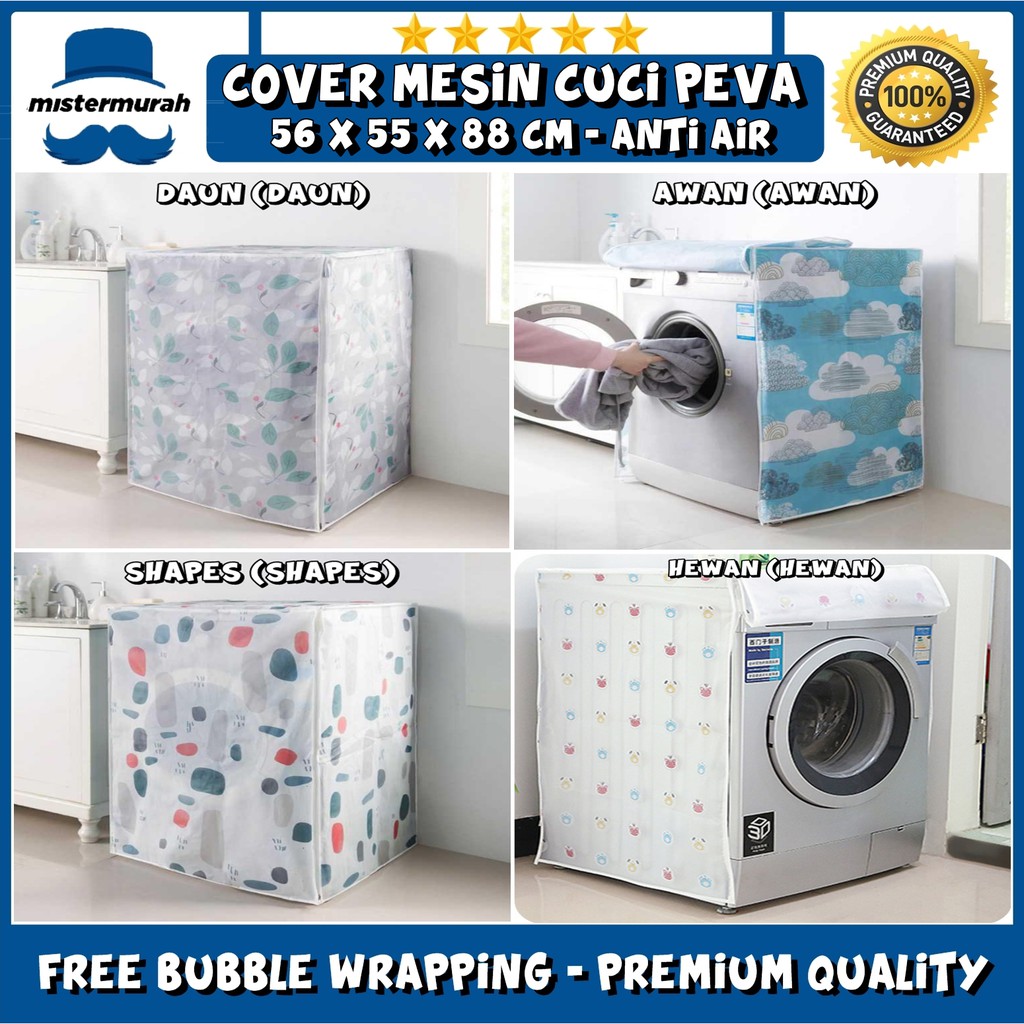 (BUKAAN DEPAN PEVA) Front Loading Sarung Taplak Penutup Mesin Cuci / Cover Mesin Cuci Laundry