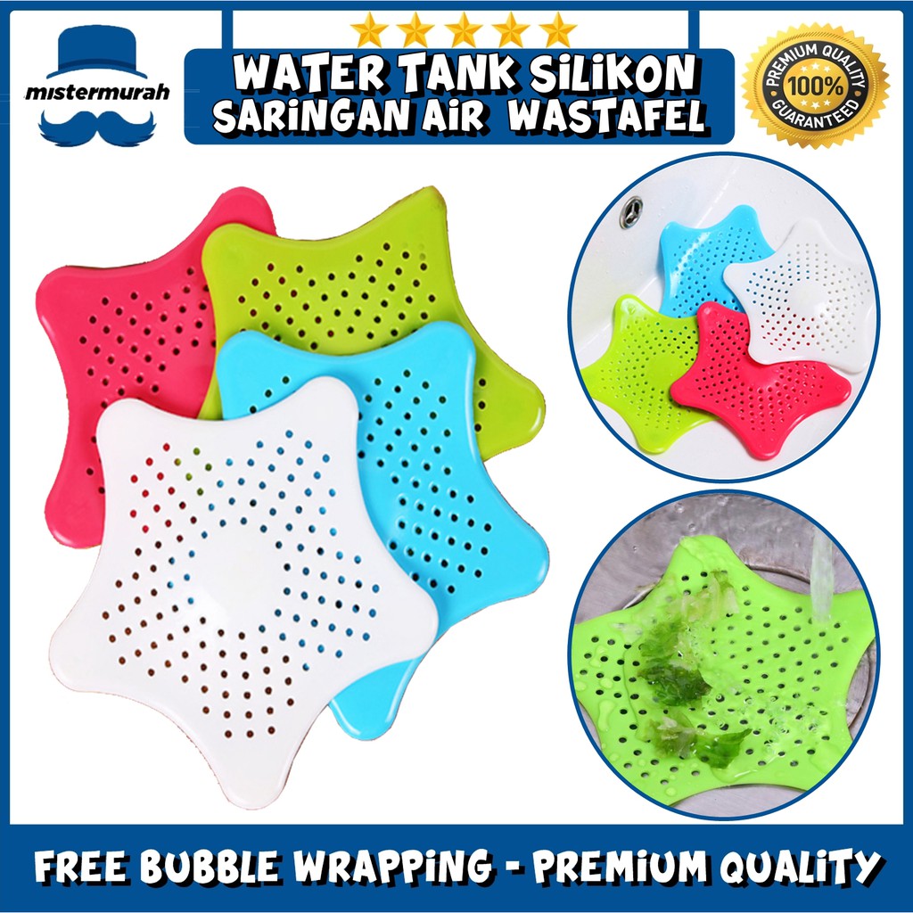 Water Tank Saringan Bintang Wastafel Penutup Lubang Kamar Mandi Kotoran / Saringan Saluran Air Anti Sumbat