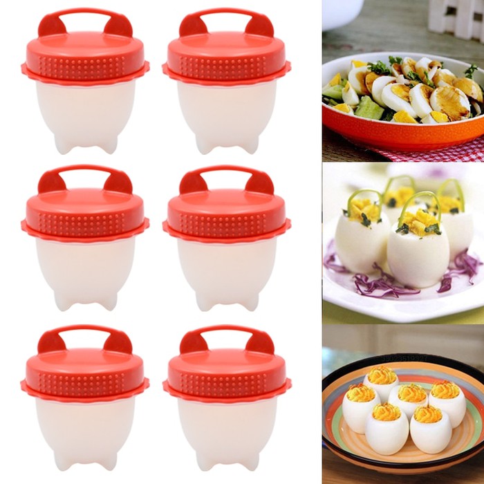 WADAH SILIKON MEREBUS TELUR ISI 6 PCS ALAT CETAKAN TELOR REBUS / EGG BOILER BOIL