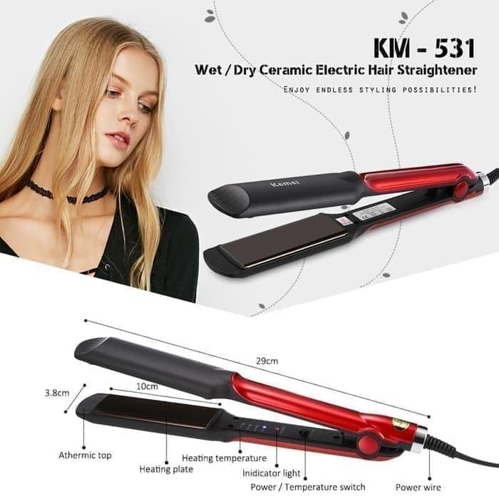 Catokan Rambut Kemei 531Catok Kemei Professional Hair Straightener