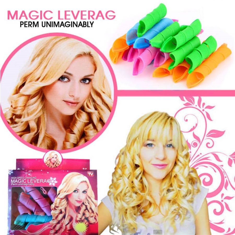 Free Gagang ISI 18 PCS Magic Leverage Alat Keriting Rambut Instan Curly Hair / PENGIKAL IKAL RAMBUT SET
