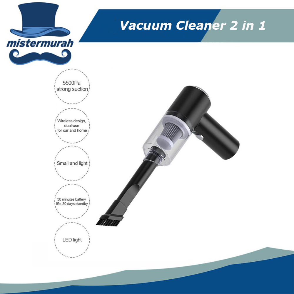 2 in 1 Vacuum Cleaner Penyedot Debu Mobil Wireless Vacum Meja Rumah
