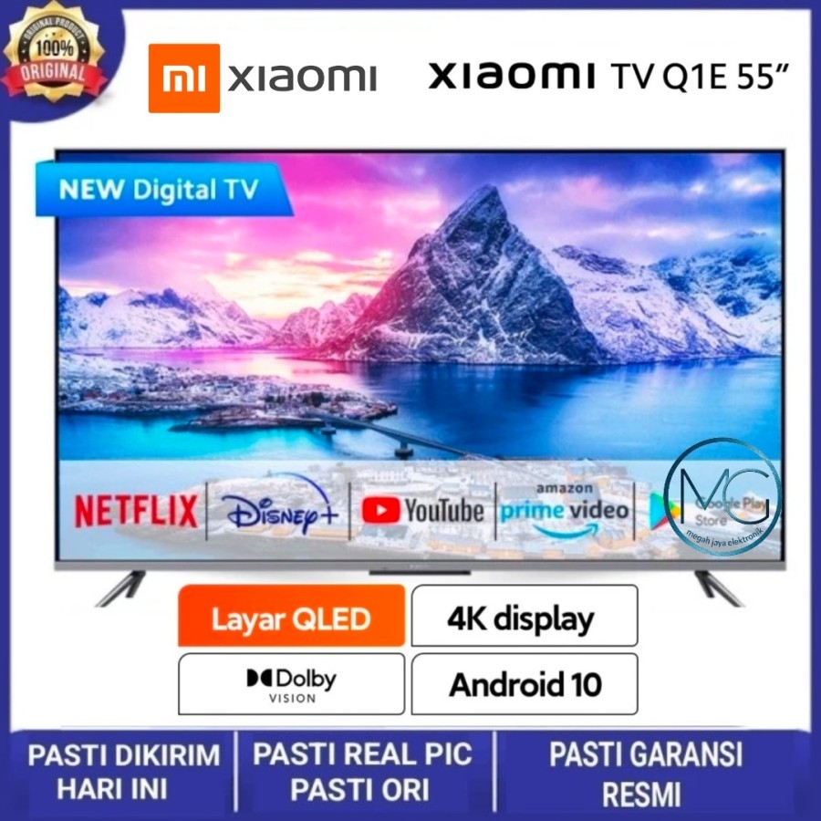 Xiaomi TV Q1E 55" QLED 2022 Layar 4K Ultra HD Android TV