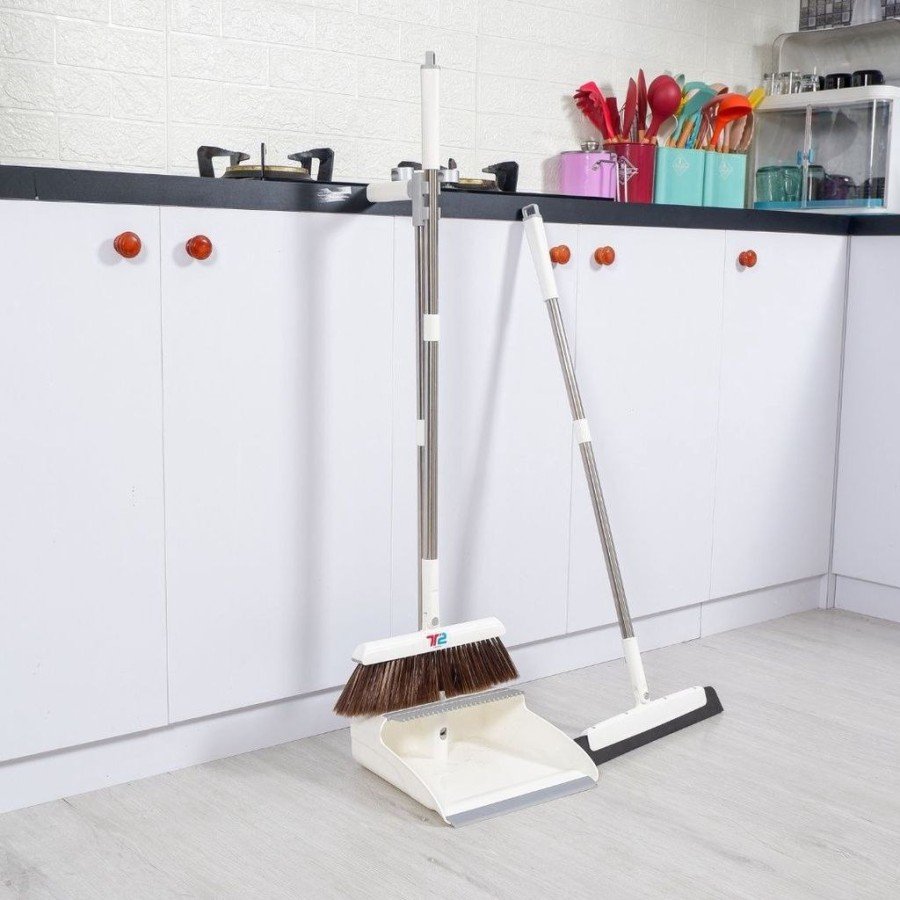 Tritu Broom Set 3 in 1 Alat Pembersihkan Lantai Sapu Pengki dan Wiper