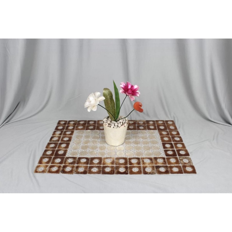 Taplak Meja Sq hole Nat/Amber 35x50