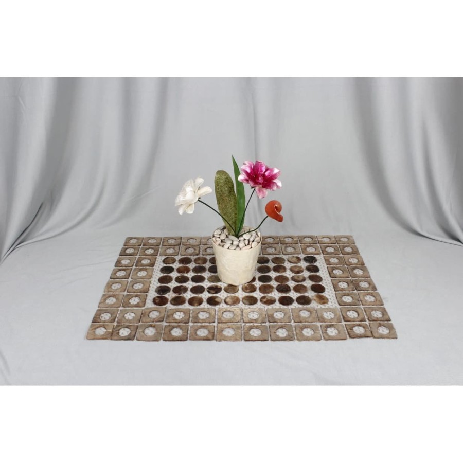 Taplak Meja Sq Hole Gold/Amber 35x50