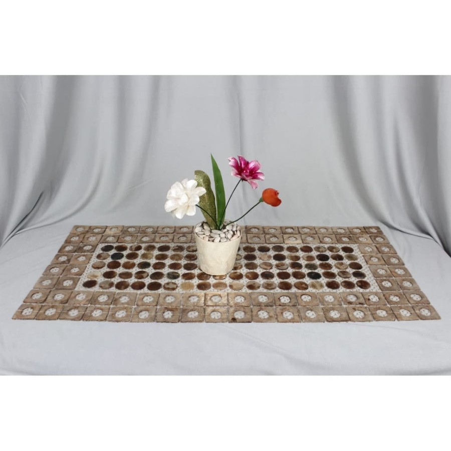 Taplak Meja Sq Hole Gold/Amber 35x75