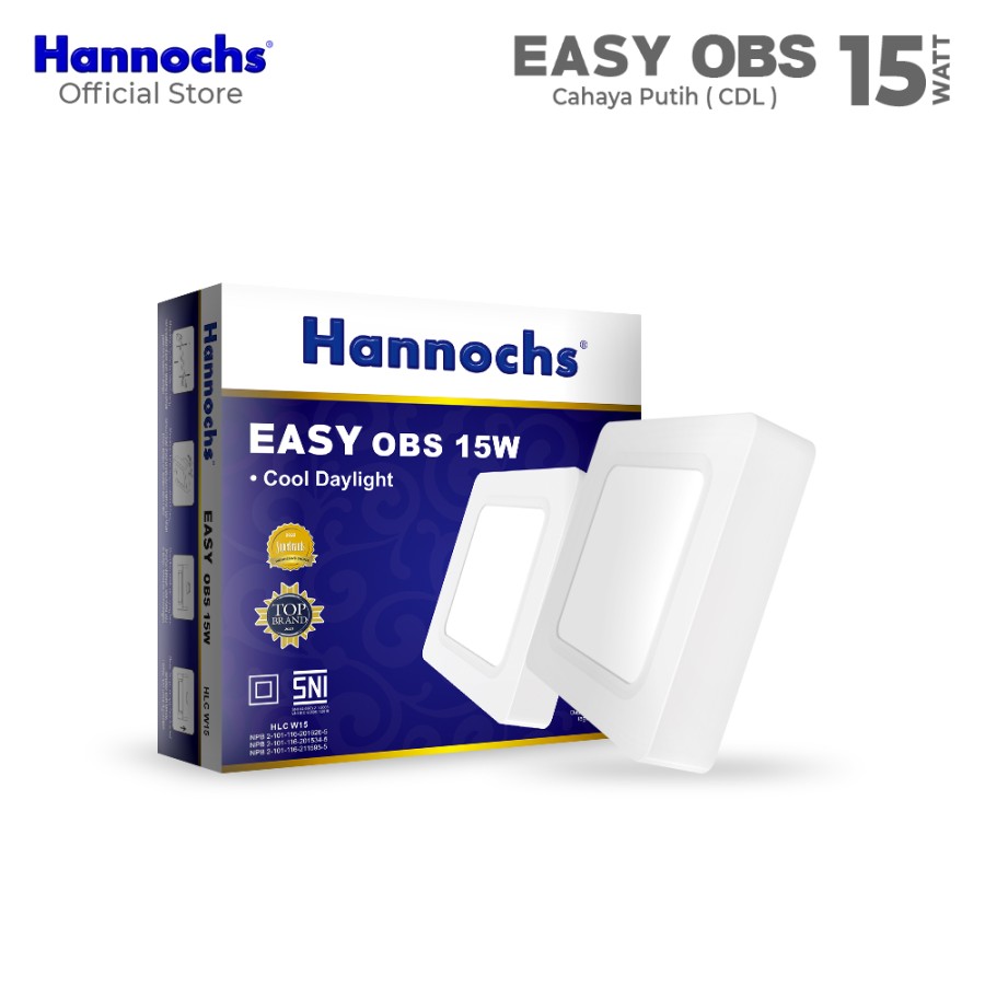 Hannochs Lampu Downlight LED EASY 15W OBS Cahaya Putih Outbow