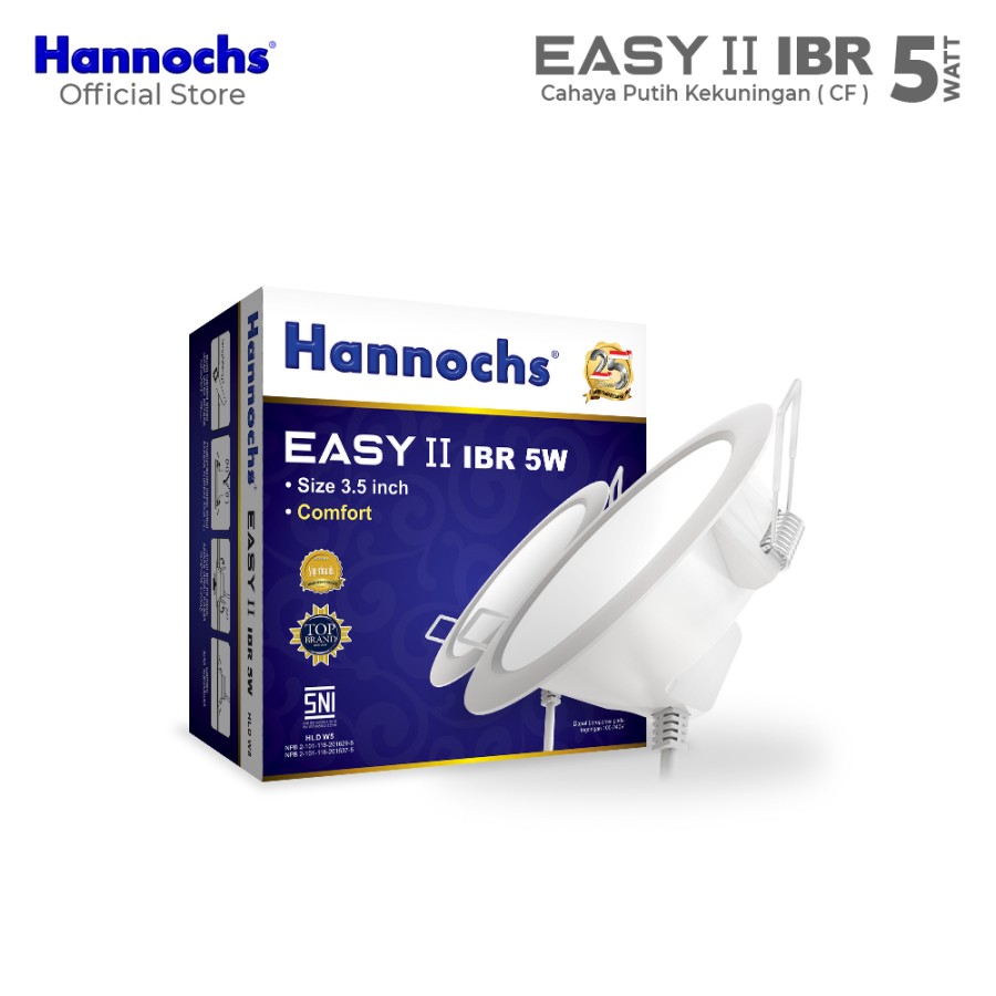 Hannochs Lampu Downlight LED EASY II 5W IBR Cahaya Comfort INBOW