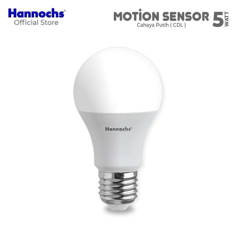 Hannochs Lampu Bohlam LED Motion Sensor/Sensor Gerak 5W Cahaya Putih