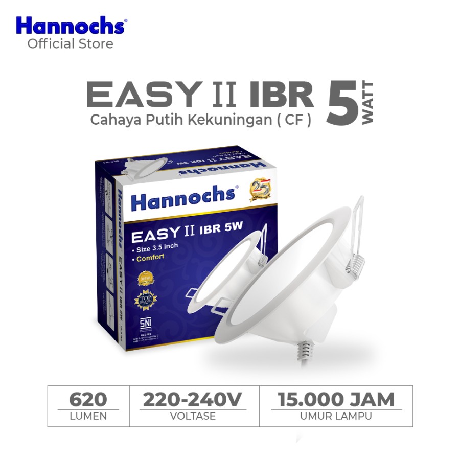 Hannochs Lampu Downlight LED EASY II 5W IBR Cahaya Comfort INBOW