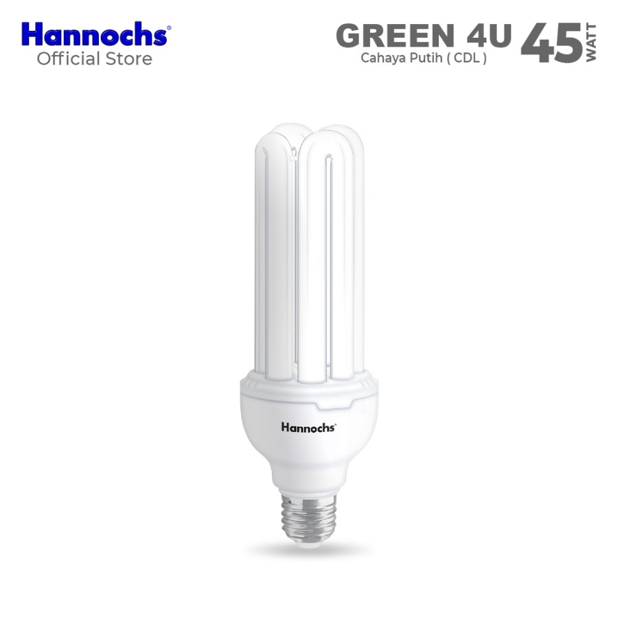Hannochs - Lampu Hemat Energi 4U - 45 watt - cahaya Putih