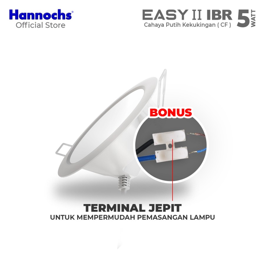 Hannochs Lampu Downlight LED EASY II 5W IBR Cahaya Comfort INBOW