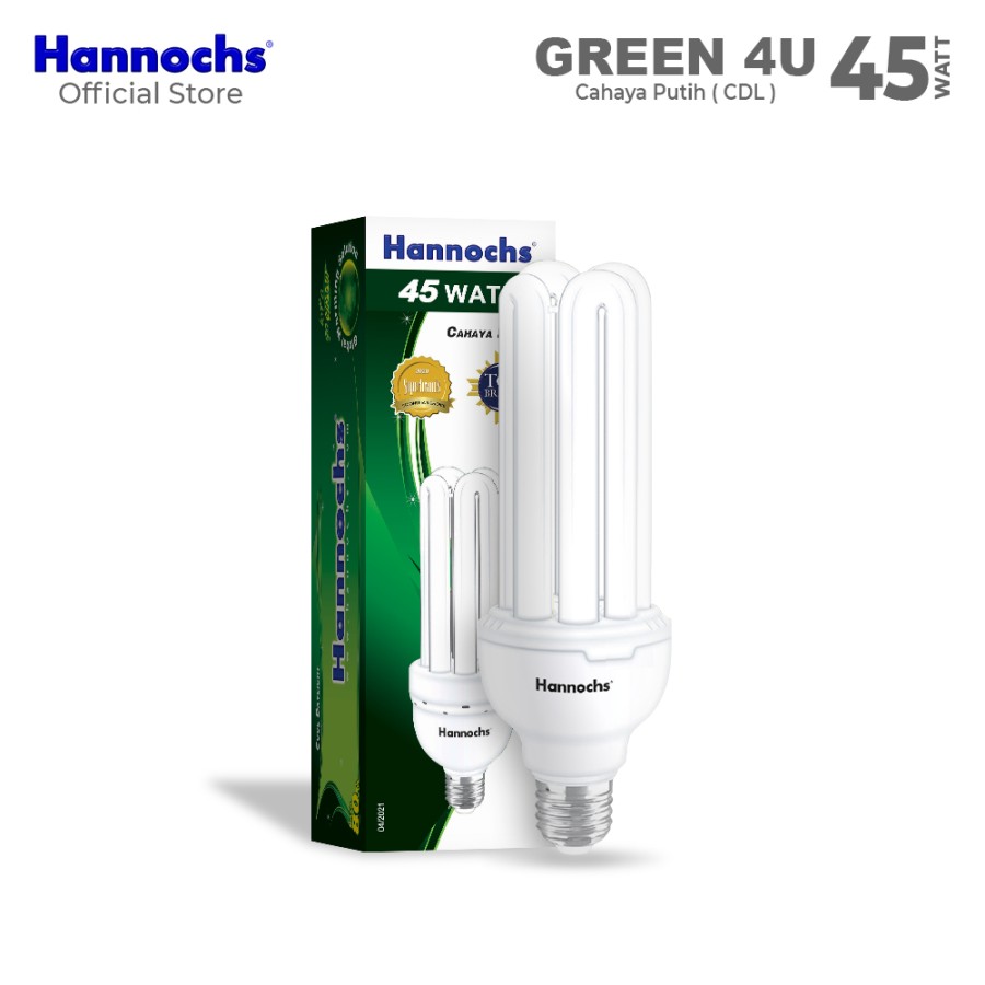 Hannochs - Lampu Hemat Energi 4U - 45 watt - cahaya Putih