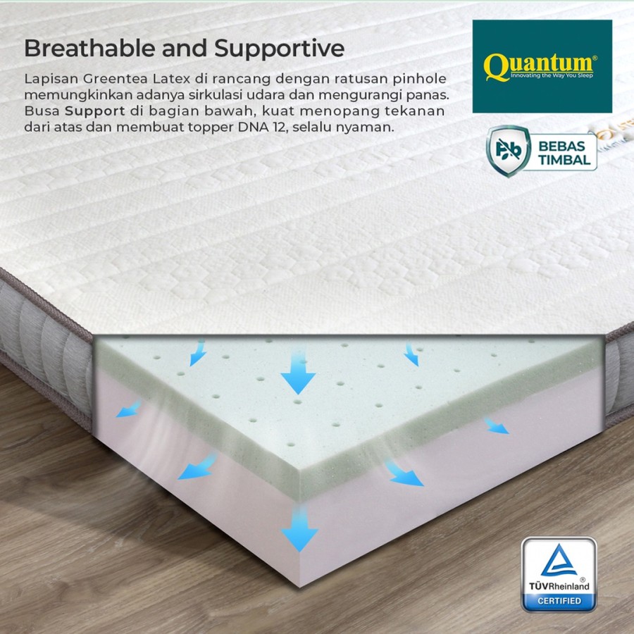 Pelapis Kasur/Quantum Topper Greentea Latex DNA 12cm Murah Pontianak 