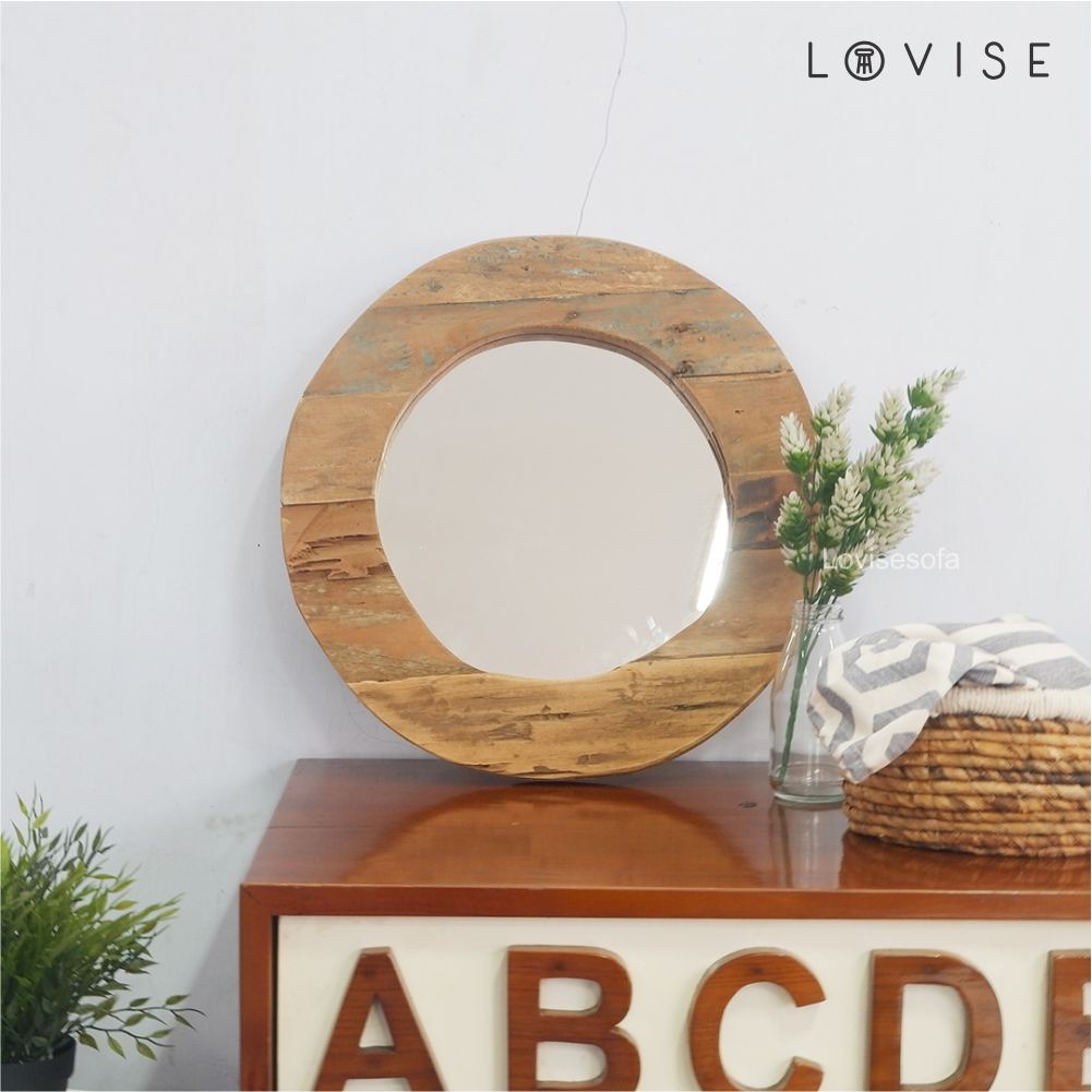 Lovise Round Mirror - Rustik