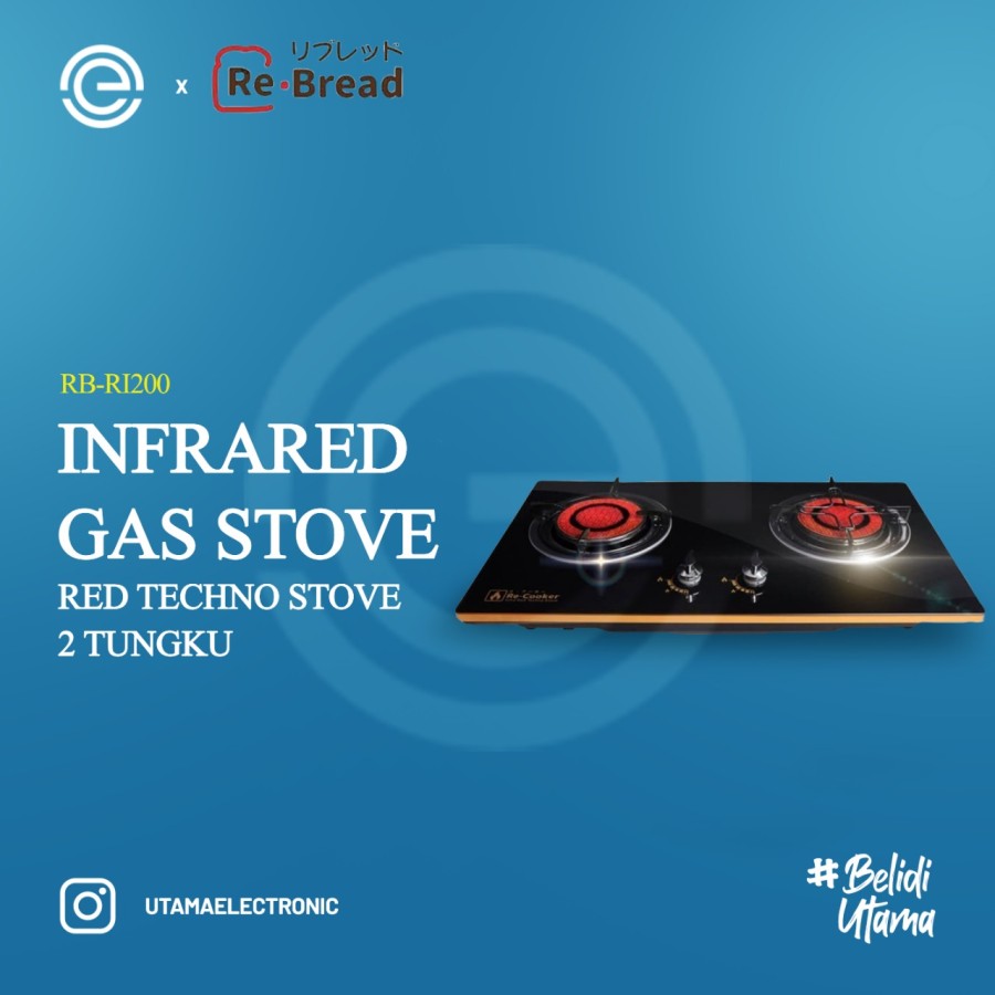 Jual RB Kompor Gas Infrared 2 Tungku Tanam & Meja - RB-RI200
