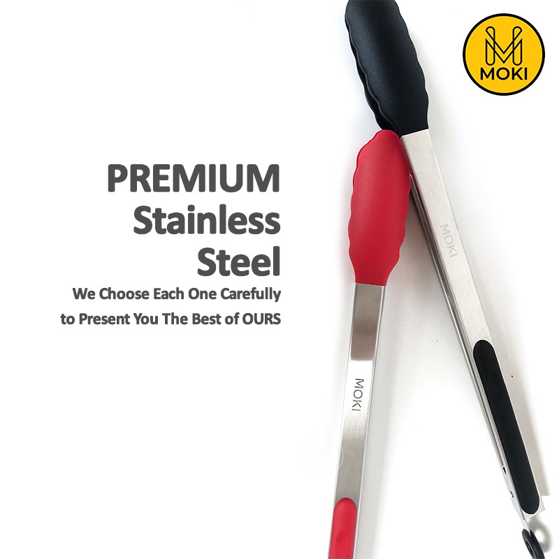 MOKI Silicone Food Tong / Penjepit / Capitan / Capit Makanan 14 Inch