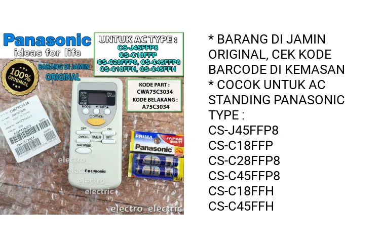 Remote AC Standing Panasonic type CS J45FFP8, CS C28FFP8,CS C45FFH,CS C18FFH, CS C45FFP8,CS C18FFP