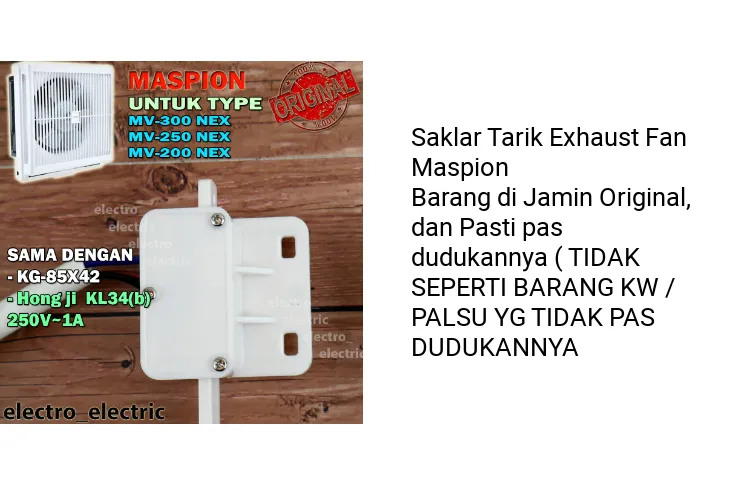 Jual Switch Atau Saklar Tarik Exhaust Fan Maspion Original