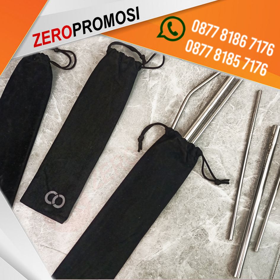 Jual Souvenir Set Peralatan Makan Minum Reusable Cetak Logo