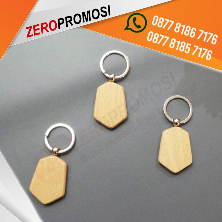 Souvenir Gantungan Kunci Kayu GK-K04 Custom Logo