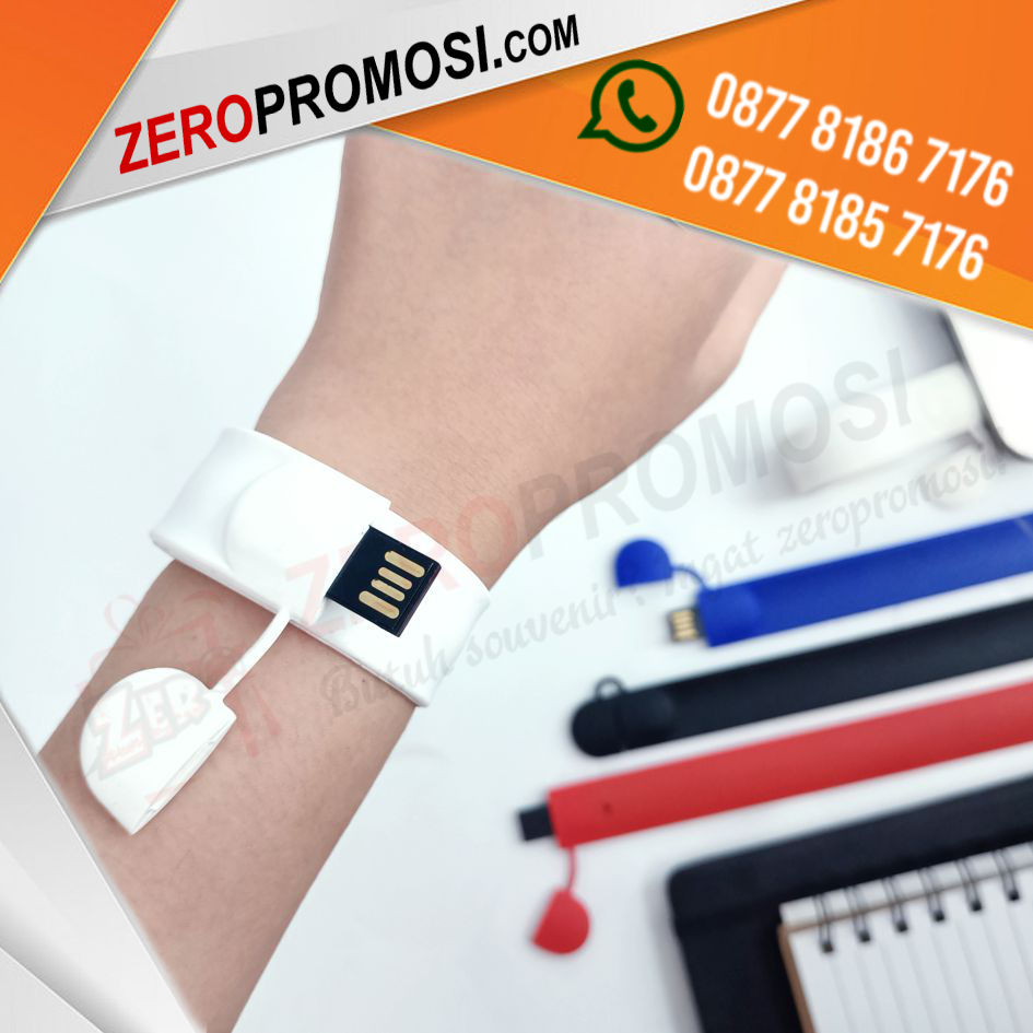 Souvenir Unik dan Fungsional Flashdisk Rubber Gelang Slap On FDBR05