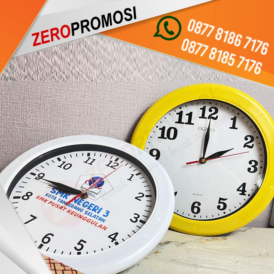 Jam Dinding Ogana 8888 Cetak Logo Custom