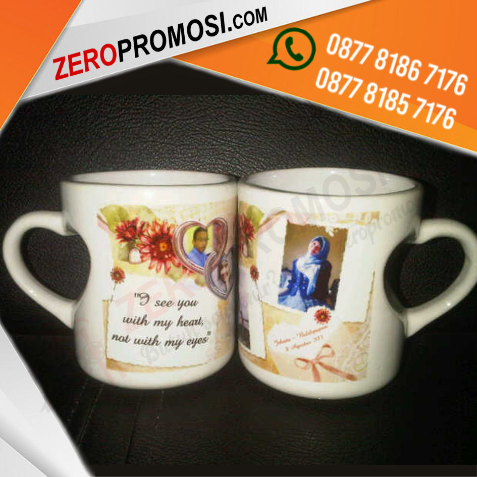 Mug Gagang Love Cekung - souvenir Mug Love Custom Suka-Suka