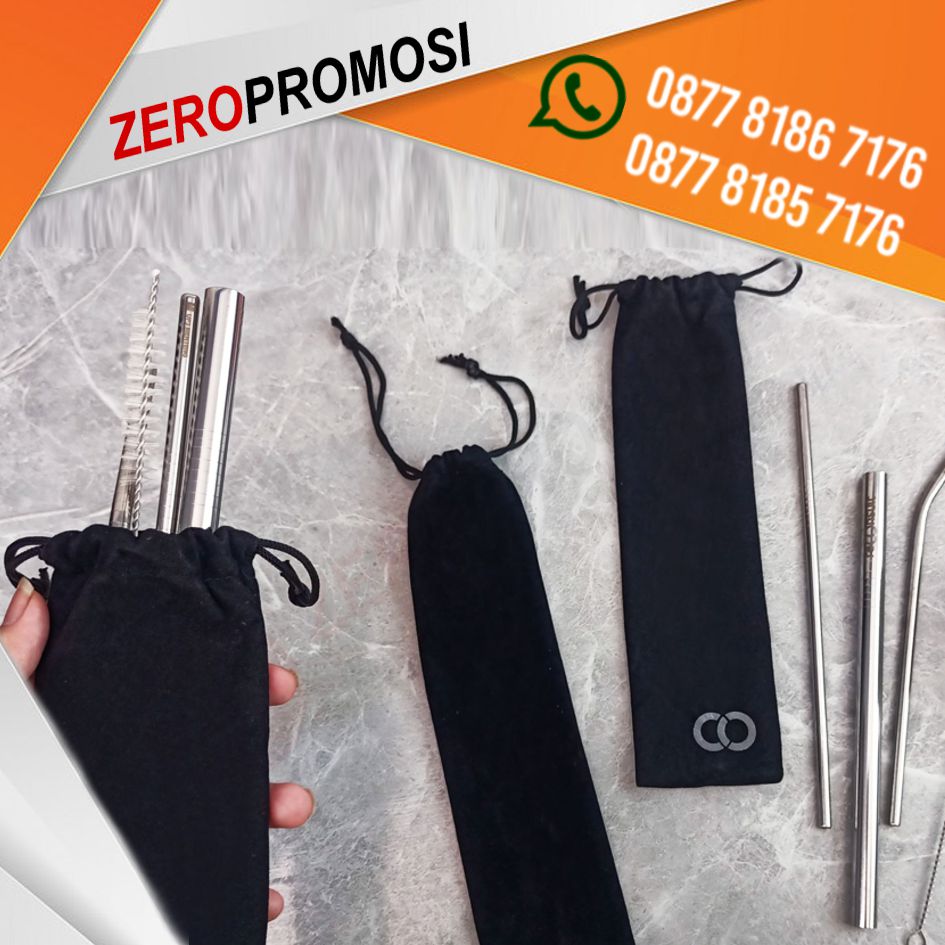 Jual Souvenir Set Peralatan Makan Minum Reusable Cetak Logo