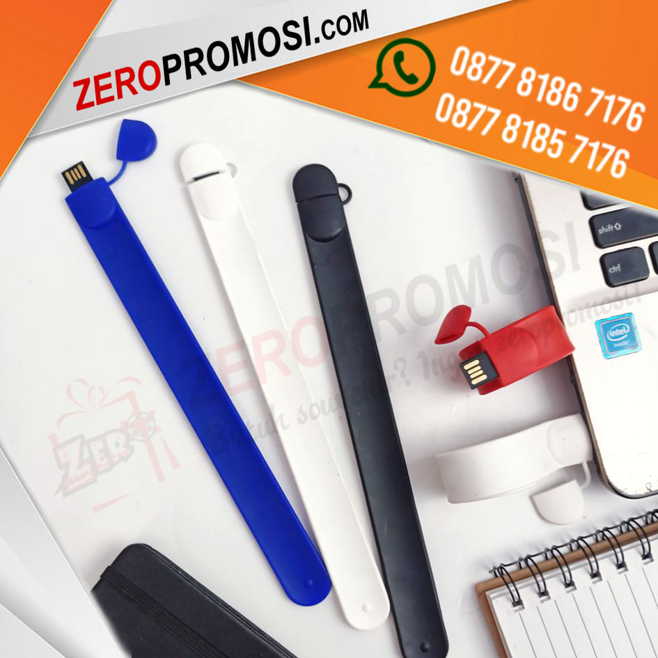 Souvenir Unik dan Fungsional Flashdisk Rubber Gelang Slap On FDBR05