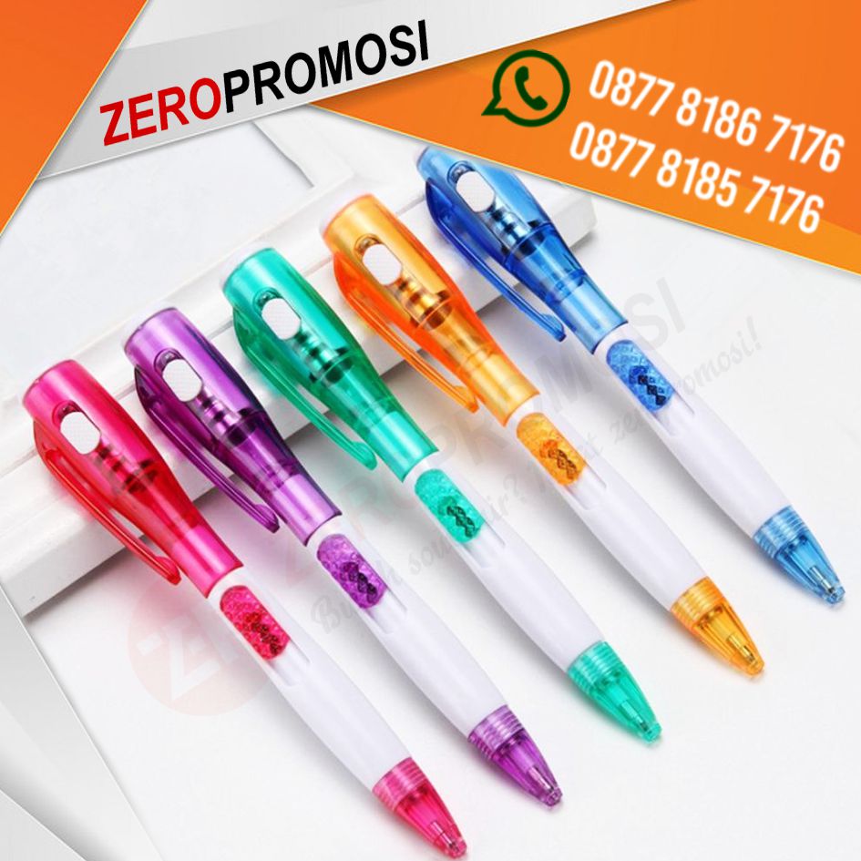 Souvenir Natal Pulpen Senter LED Sablon Christmas