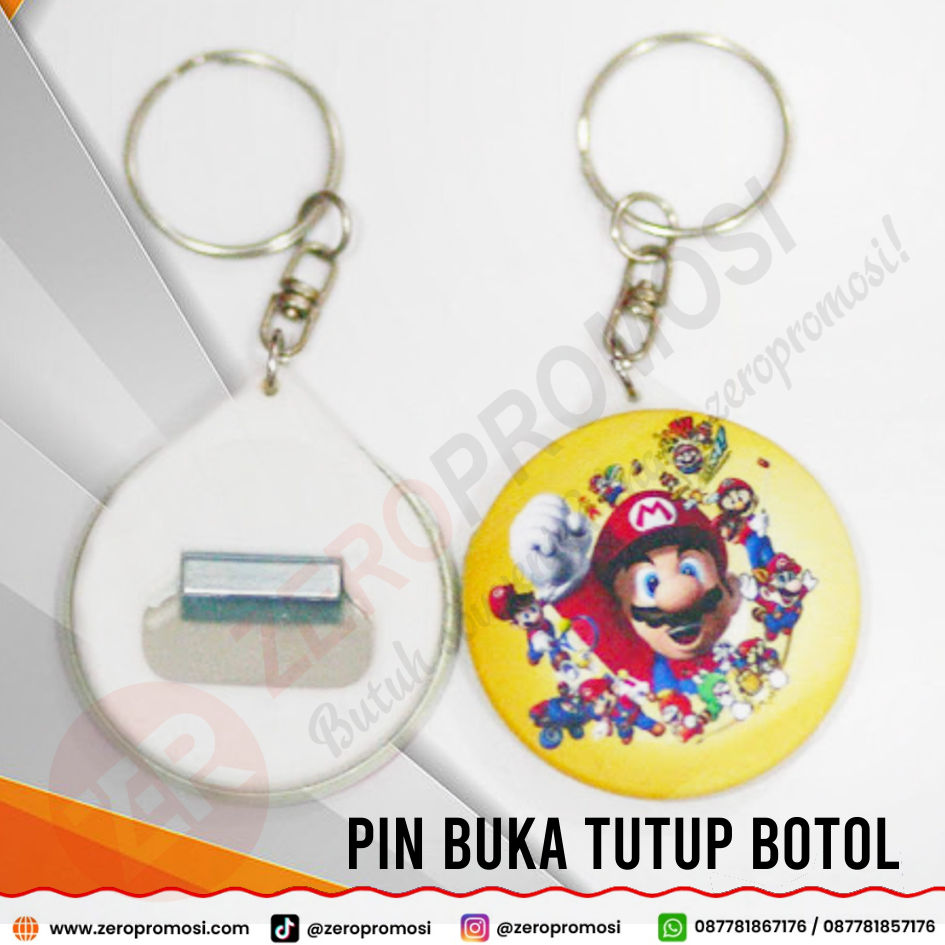 Merchandise Gantungan Kunci Pin Unik dengan Pembuka Tutup Botol