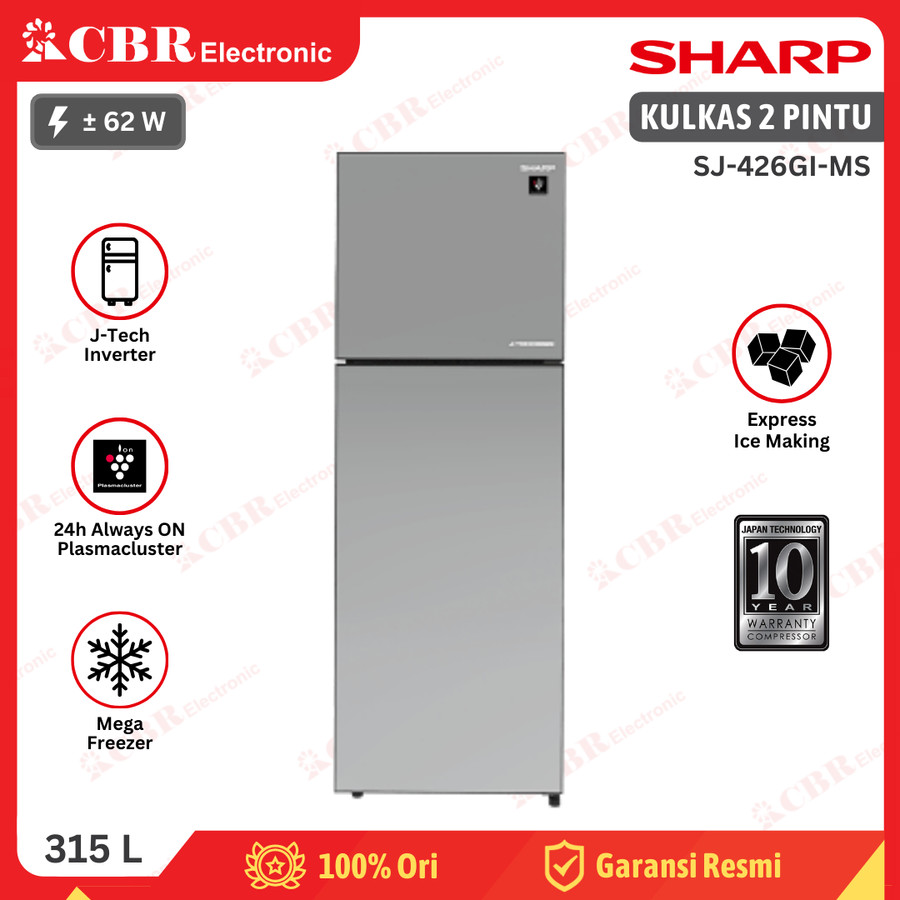 Kulkas SHARP 2 Pintu SJ-426GI-MS (Inverter) 315 L
