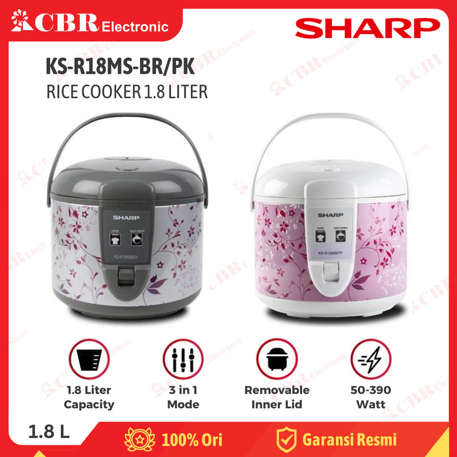 Rice Cooker SHARP 1.8 Liter KS-R18MS-BR / KS-R18MS-PK 