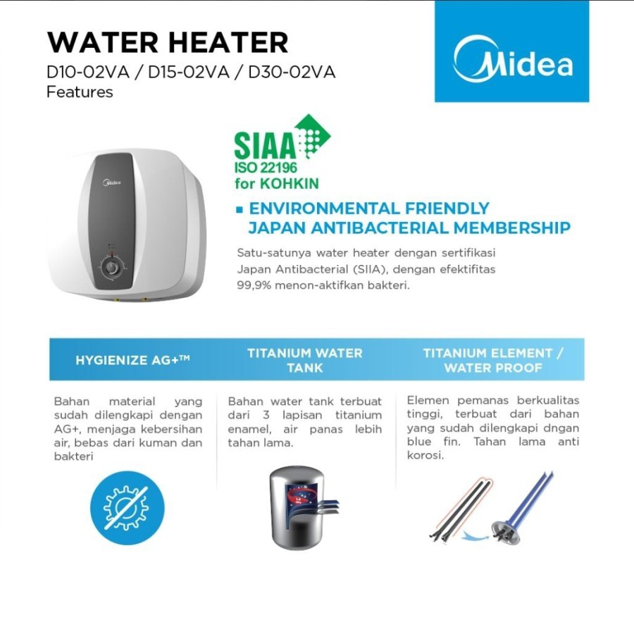 Water Heater MIDEA D30-035VA / 30 L
