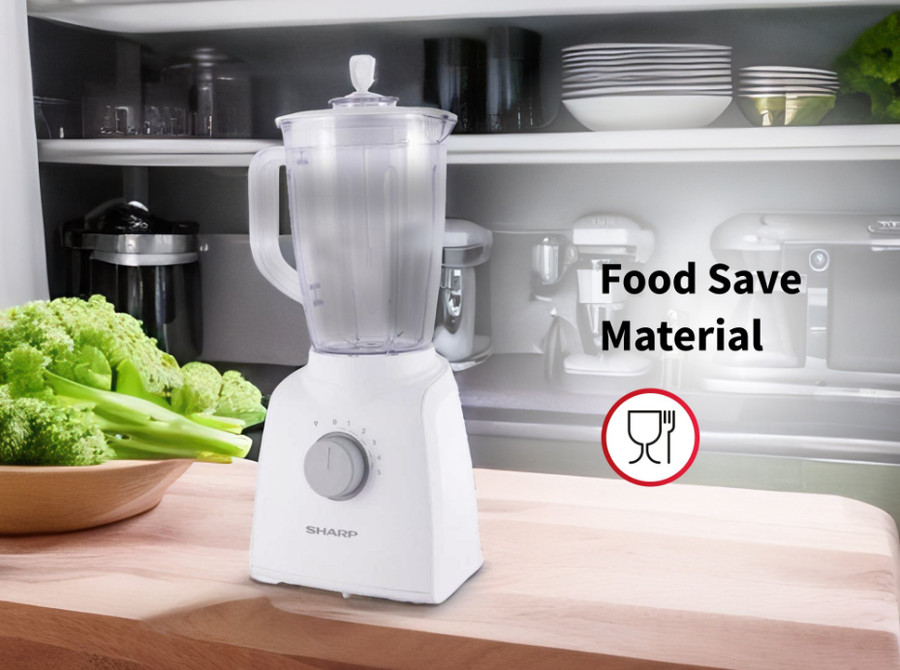 Blender SHARP EM-151P-WH (1.5L / Plastik / Dry Mill)