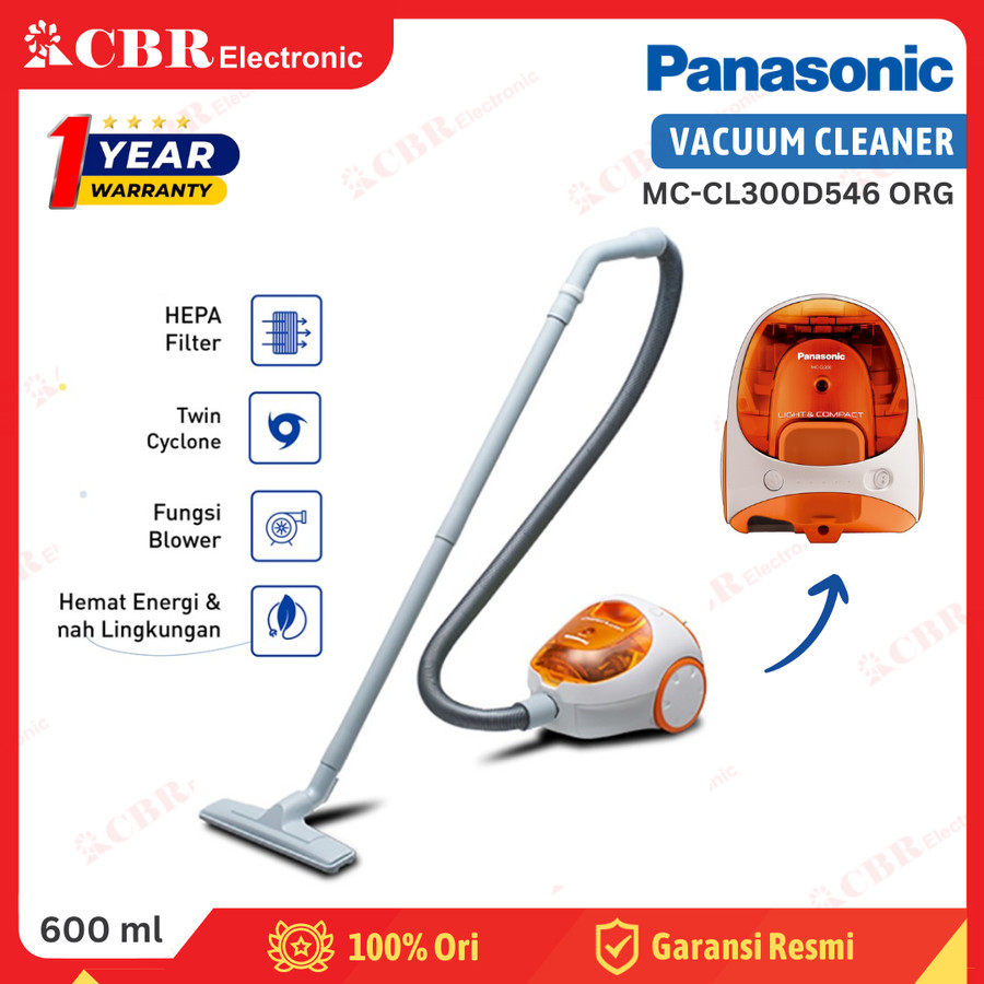 Vacuum Cleaner PANASONIC MC-CL300D546 ORG (Dry Vacuum / 600ml)