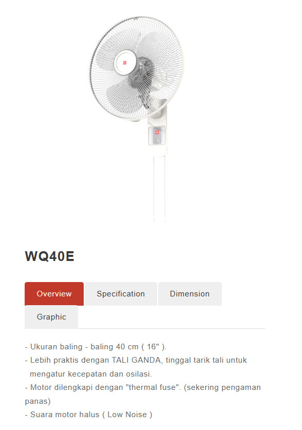 Kipas Angin KDK / WQ-40E (Dinding)